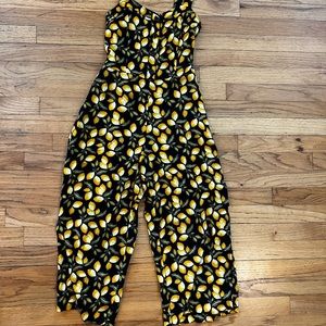 Yellow and black loft lemon romper